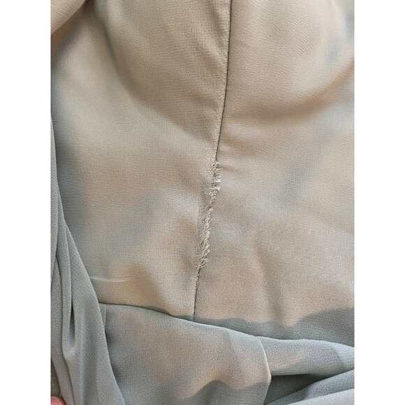 Birdy Grey Sage Green One-Shoulder Chiffon Maxi Dress Women XL Evening Gown Y2K - Picture 14 of 16
